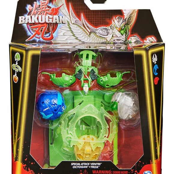 Bakugan Starter 3-Pack Special Attack Ventri, Octogan, Trox Spin Action Figures - Picture 3 of 3